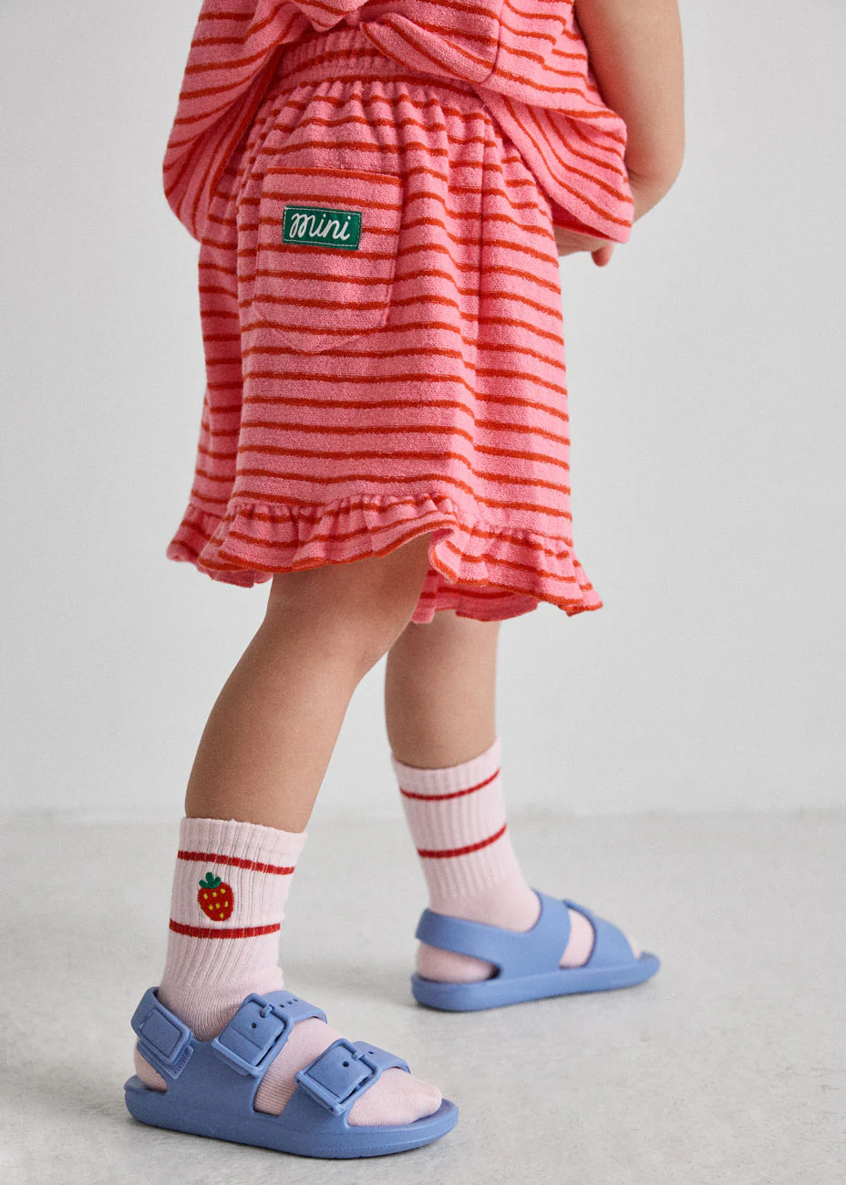 French Terry Striped Oversized Set - Pink & Red - Image 3