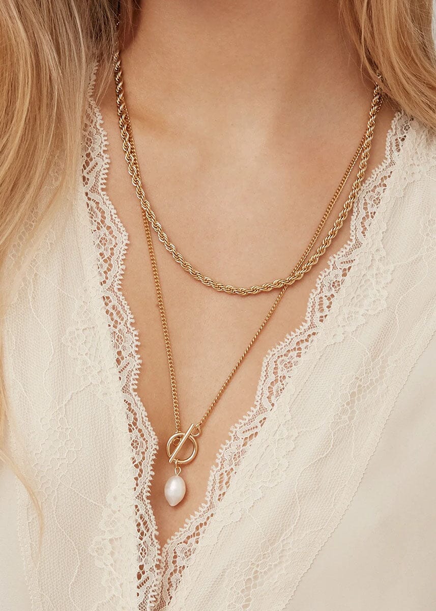 Freshwater Necklace - Gold - Image 3