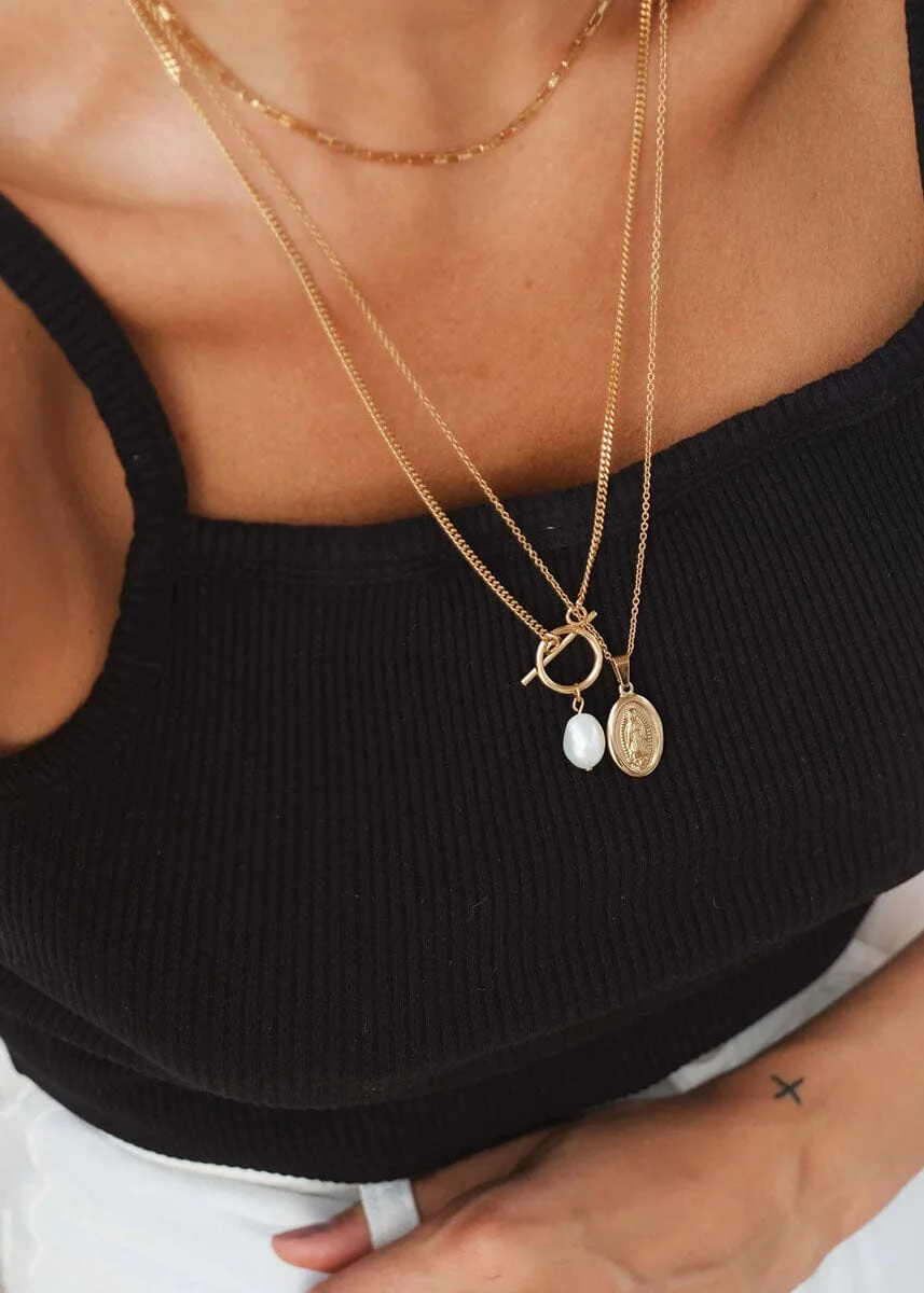 Freshwater Necklace - Gold - Image 4