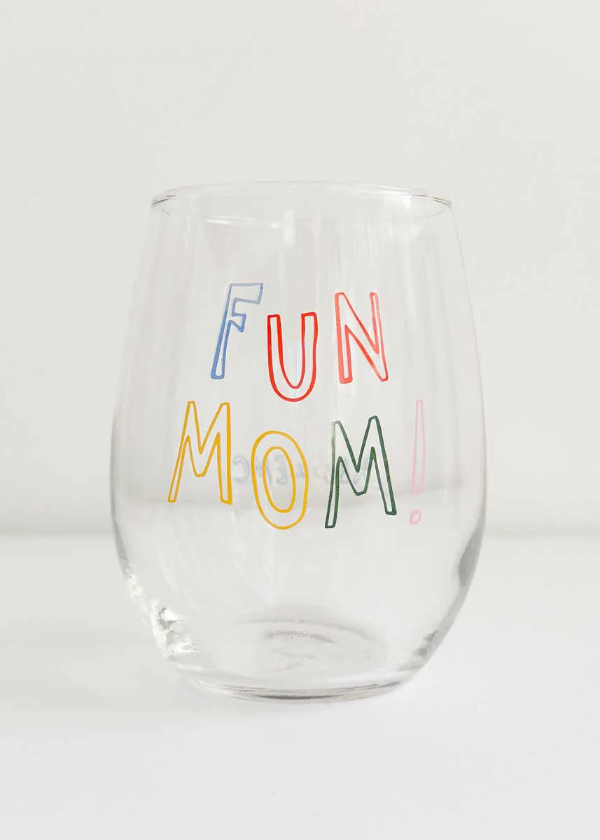 Fun Mom! Stemless Wine Glass - Image 3