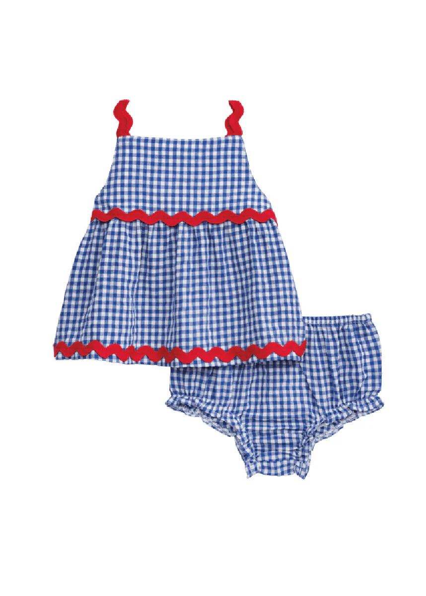 Gingham Ric-Rac Pinafore