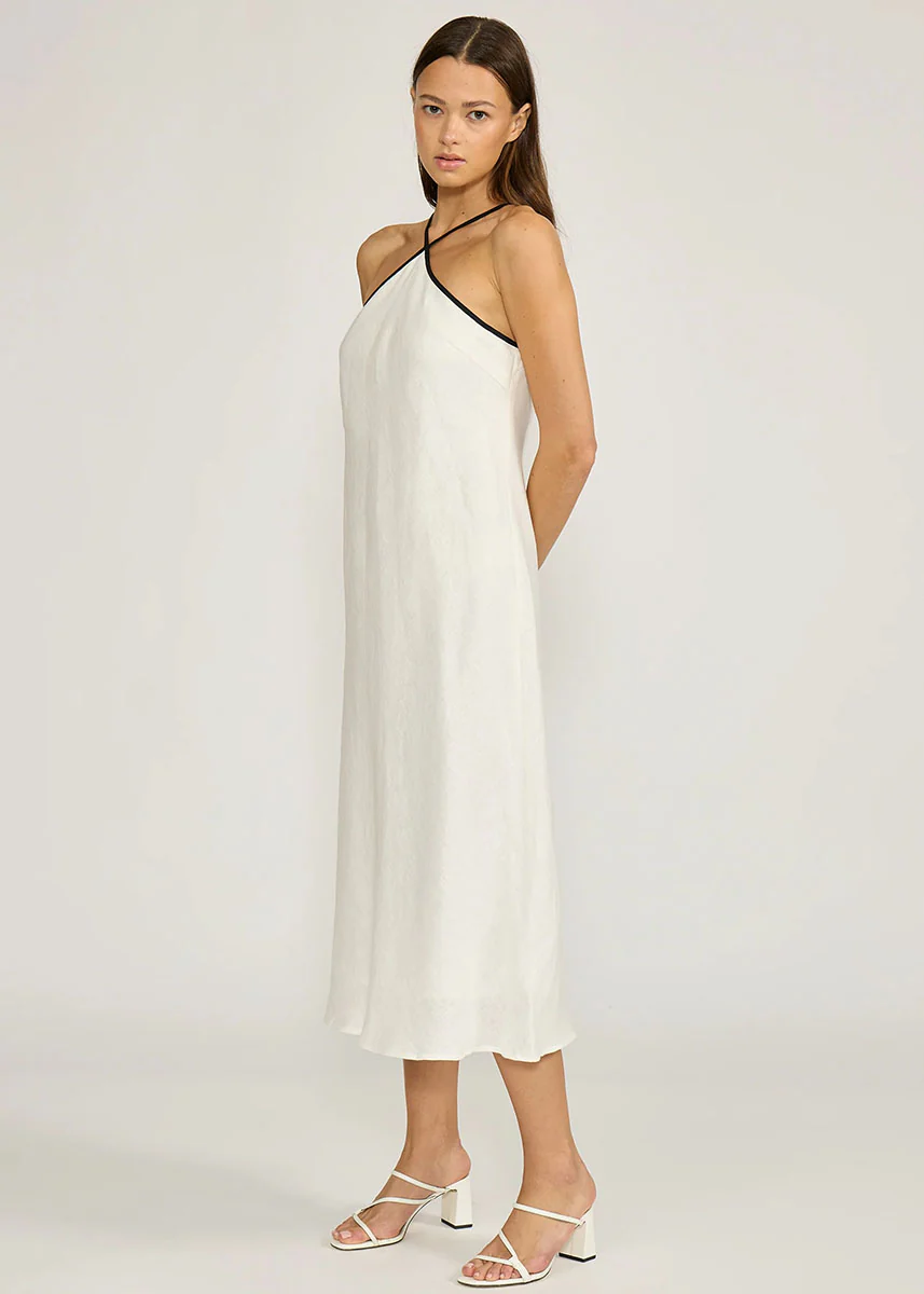 Grace Midi Dress - White & Black - Image 2