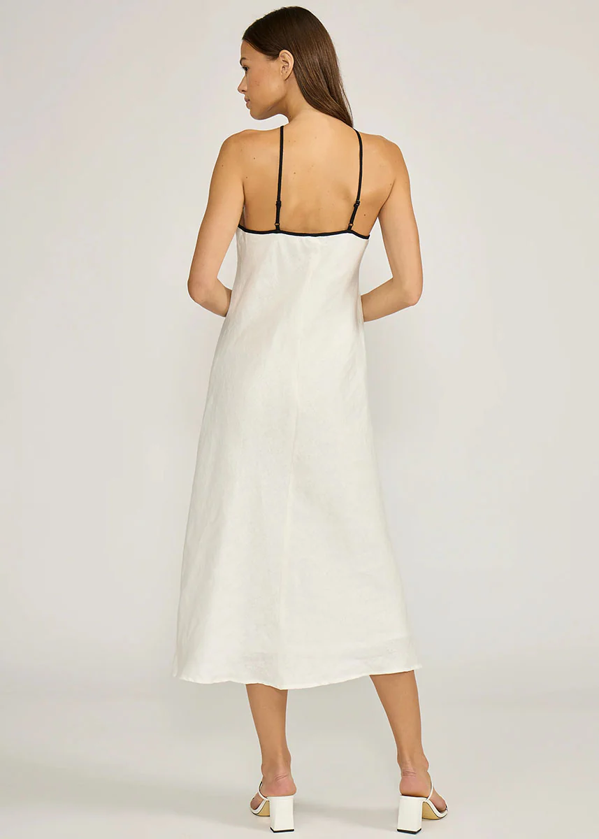 Grace Midi Dress - White & Black - Image 3