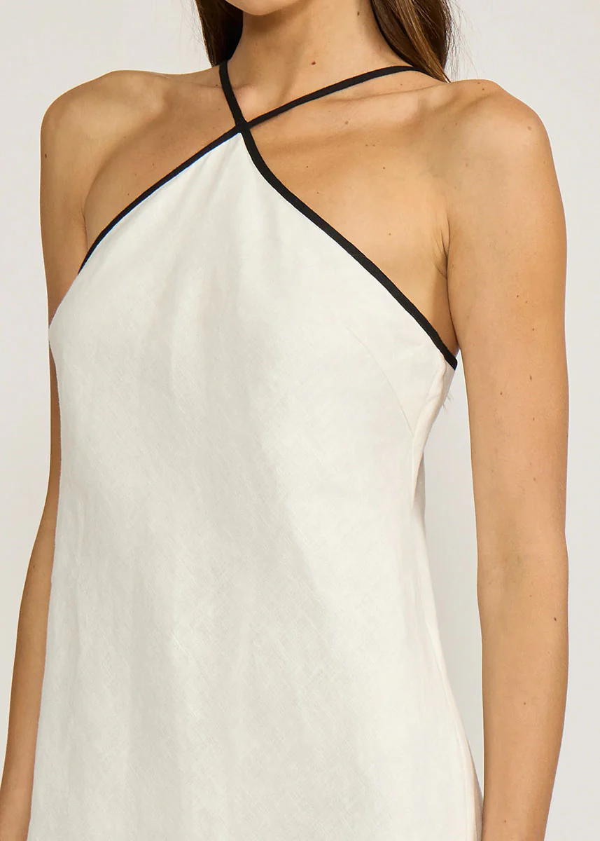 Grace Midi Dress - White & Black - Image 4