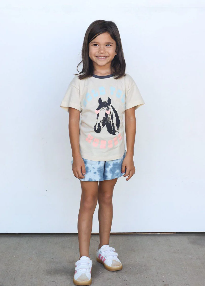 Hold Your Horses Heart Eyes Boxy Tee - Parchment - Image 2
