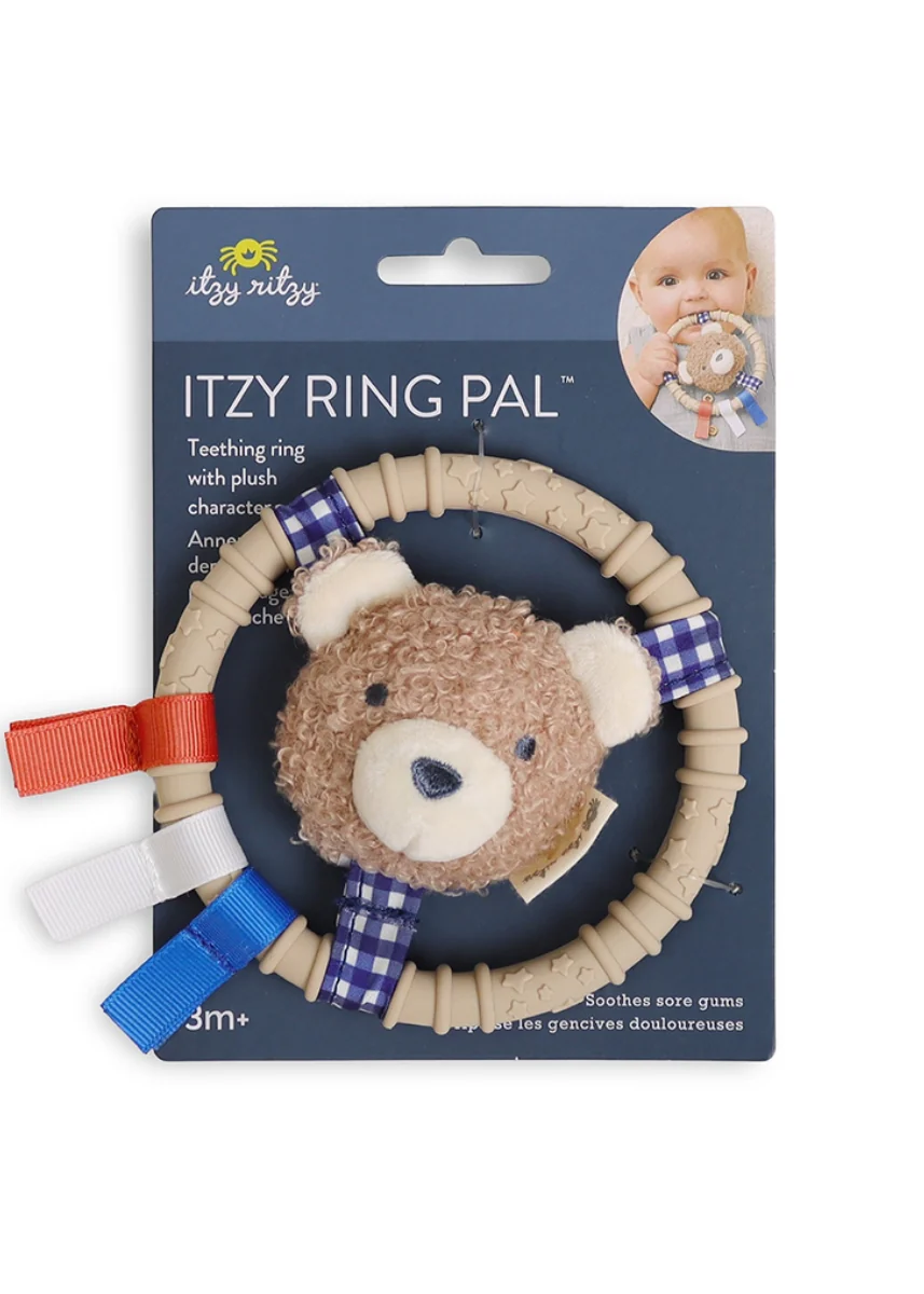 Itzy Teething Ring Pal - Taupe Bear - Image 2