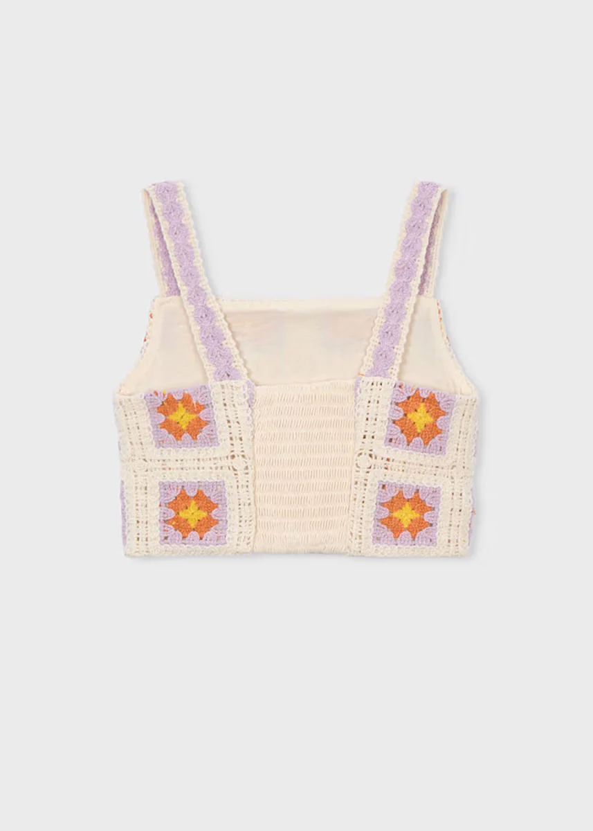 Ivy Crochet Tank Top - Bone - Image 2