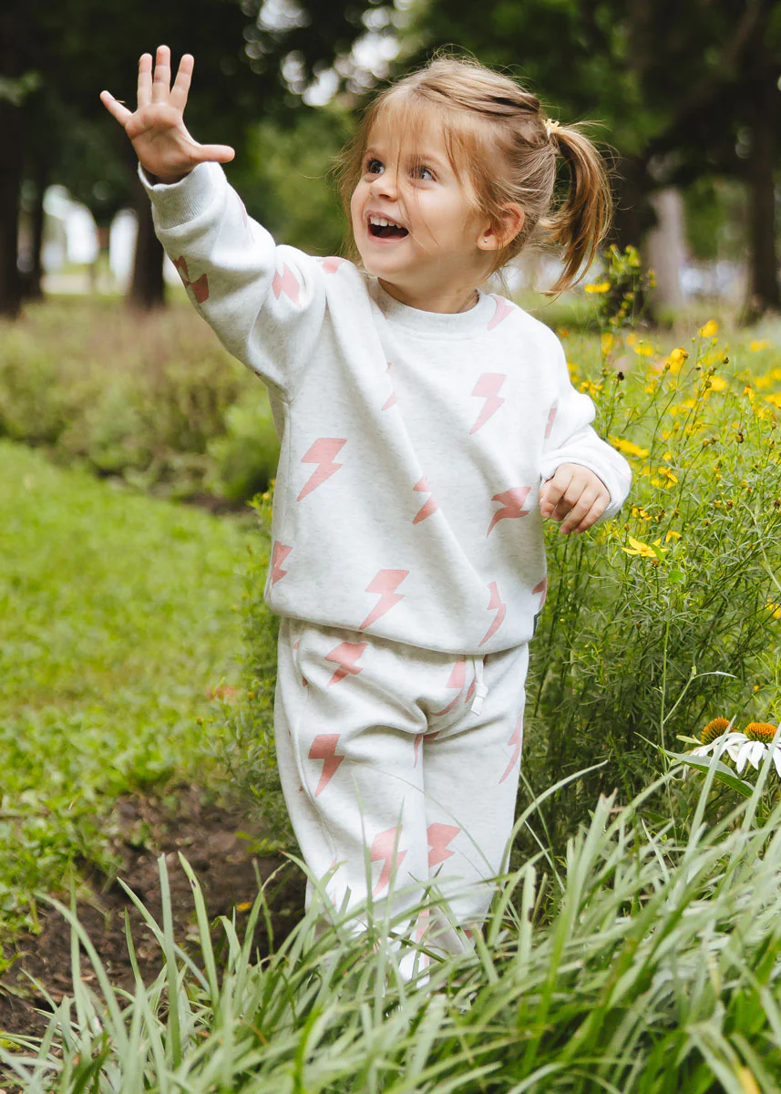 Lightning Bolt Sweatsuit Set - Pink - Image 6