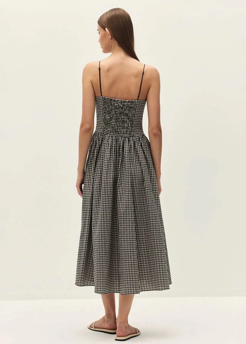 Lyla Midi Dress - Black Gingham - Image 2