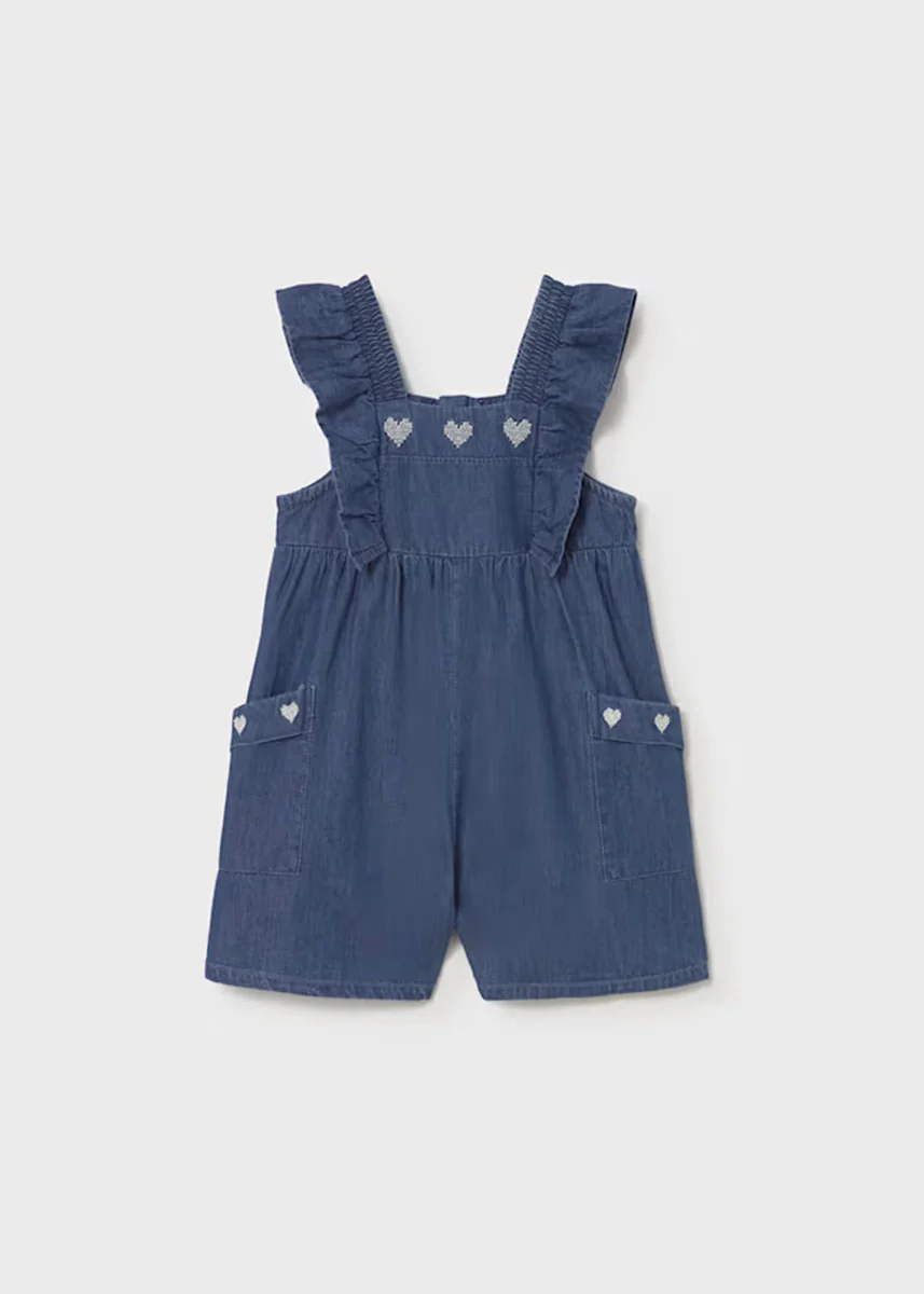Meg Heart Romper - Dark Denim