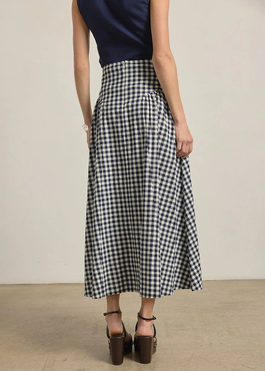 Mia Gingham Check Midi Skirt - Image 3