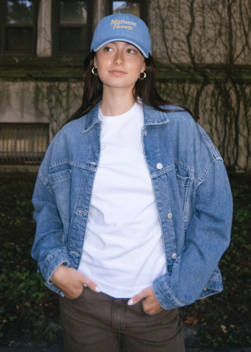 Midwest Honey Dad Hat - Dark Denim - Image 6