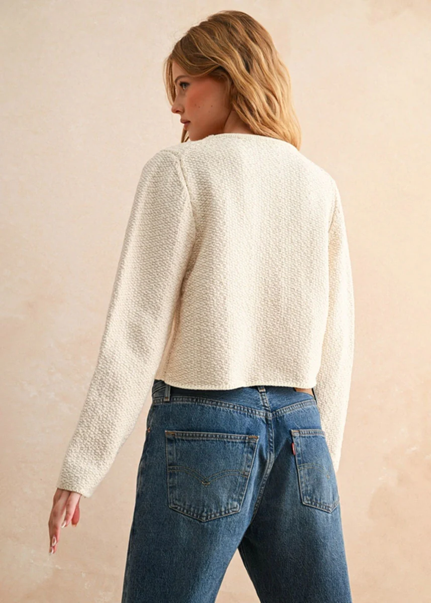 Mira Tie-Front Top - Cream - Image 3