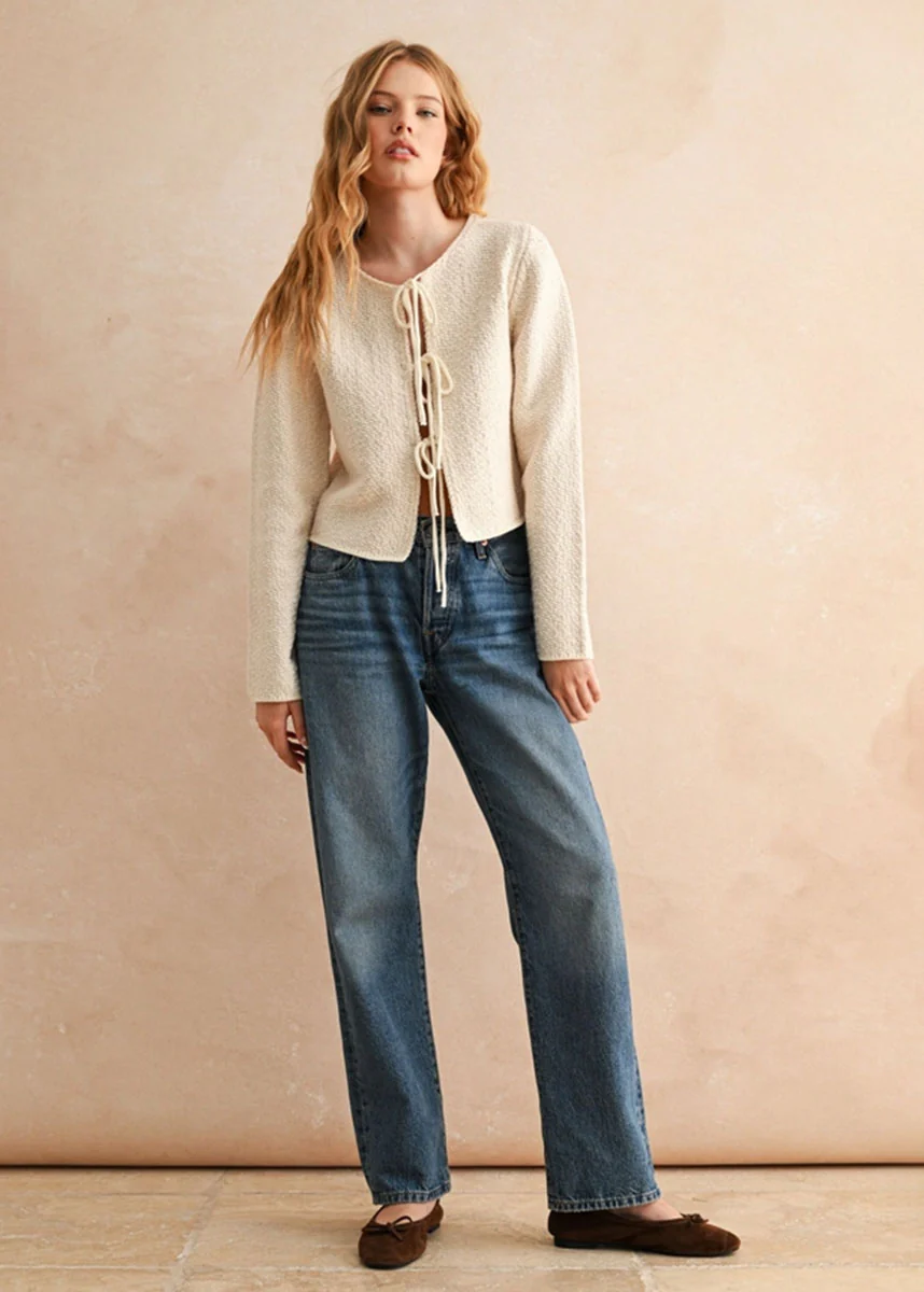 Mira Tie-Front Top - Cream - Image 5