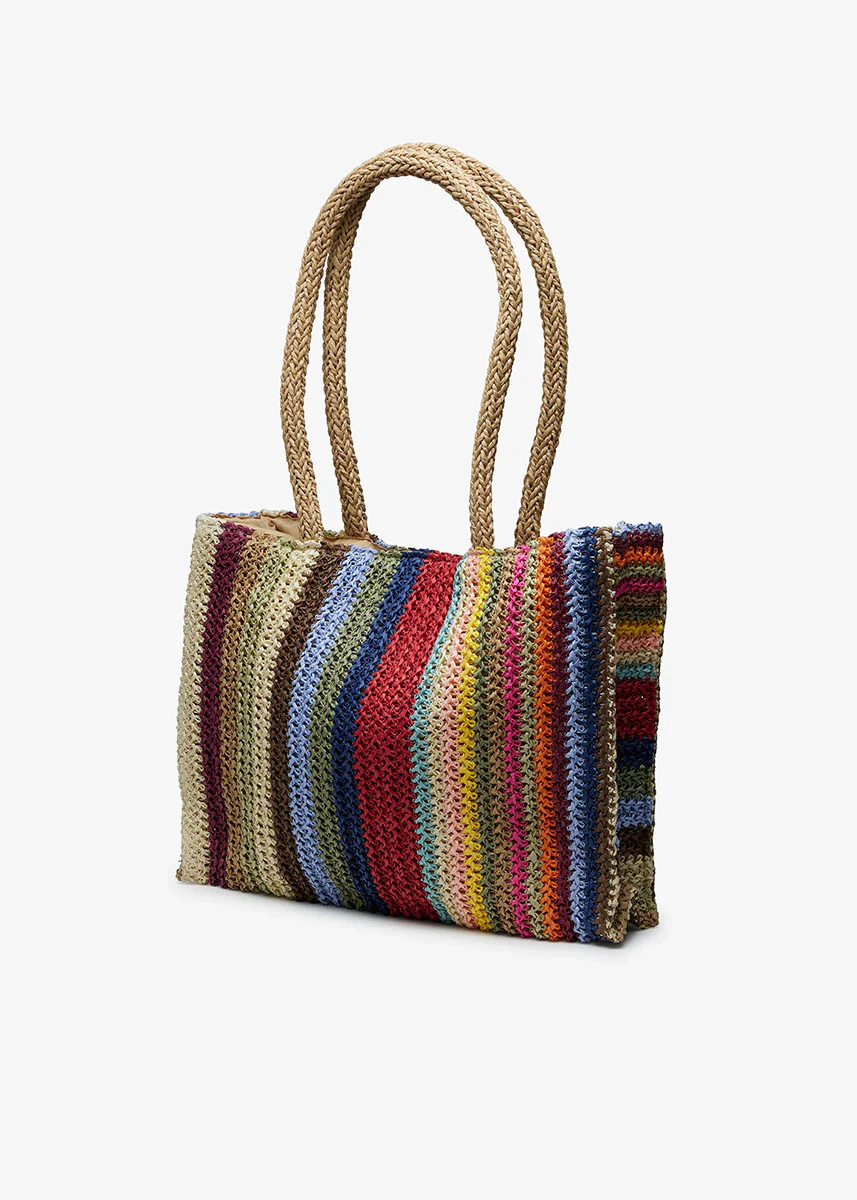 Monterey Small Straw Tote Bag - Multi - Image 3