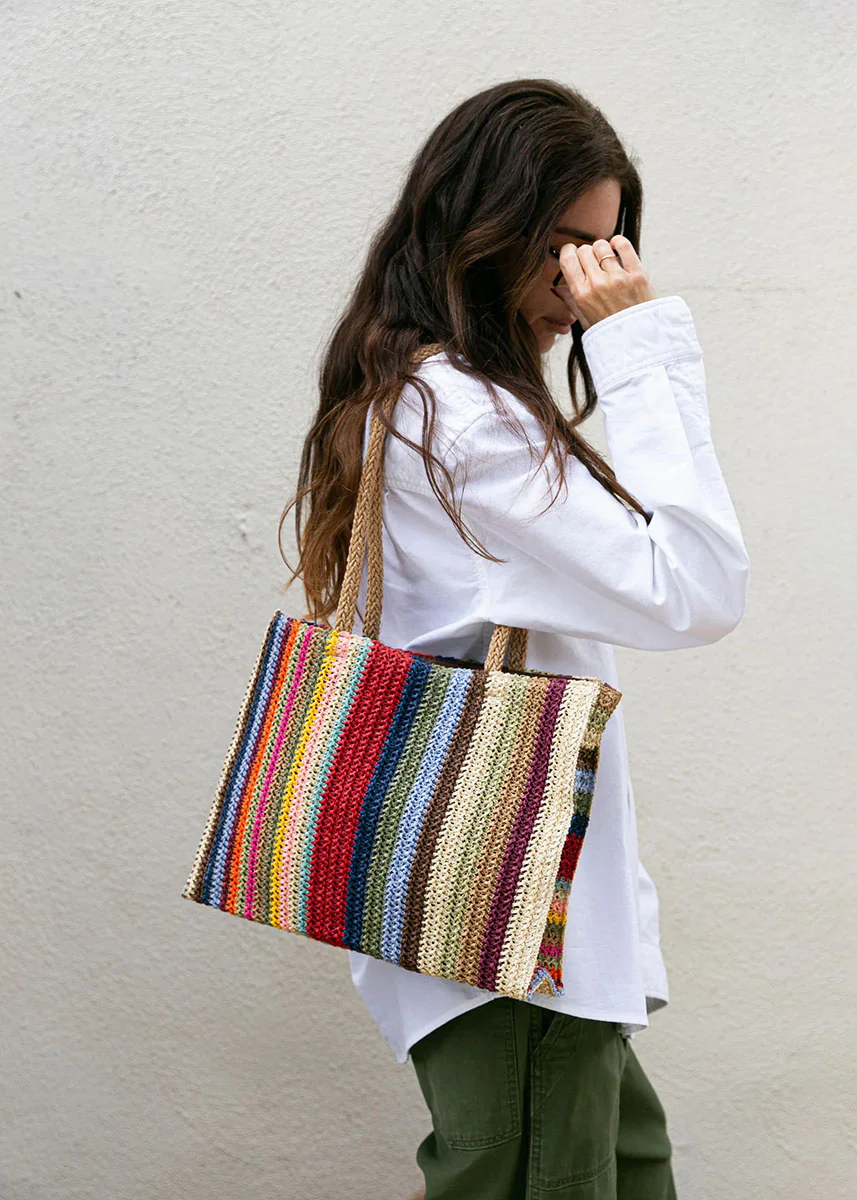 Monterey Small Straw Tote Bag - Multi - Image 4
