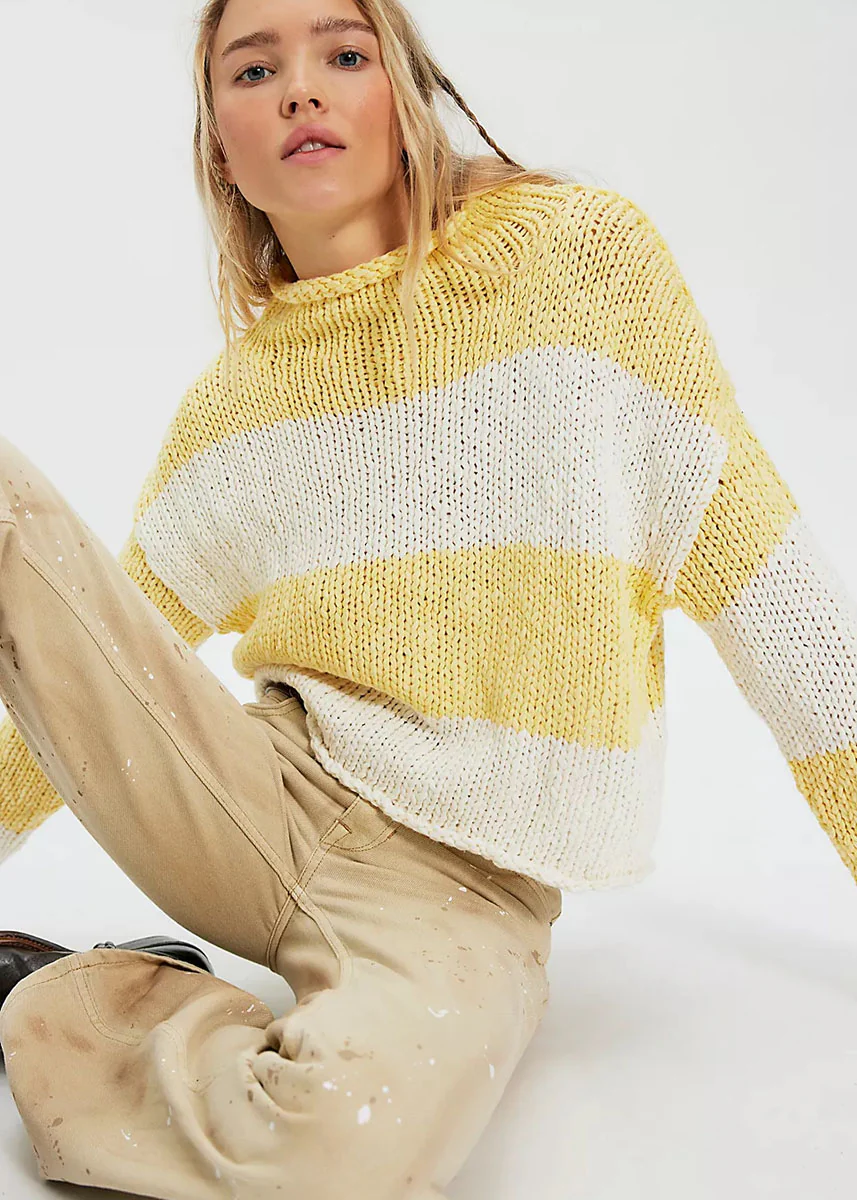 Opal Rugby Stripe Sweater - Lemon Combo - Image 3