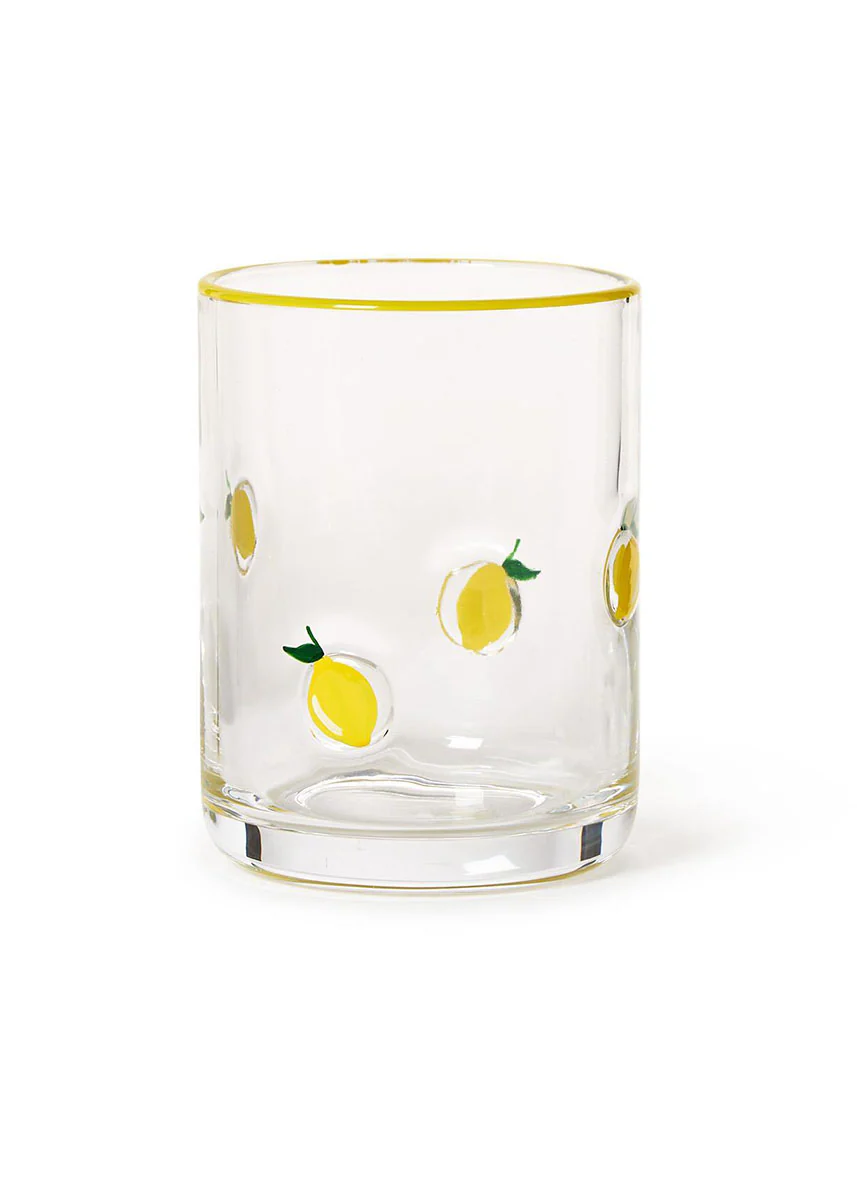 Painted Lemons Glass