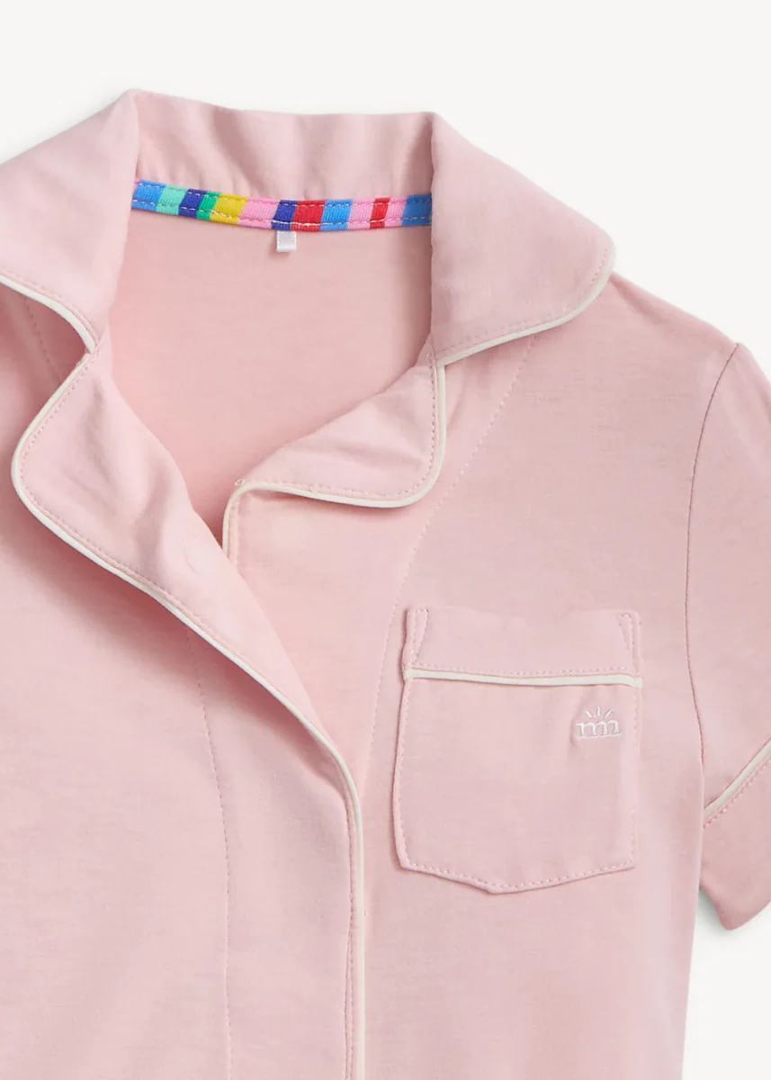 Piped Magnetic Pajama Set - Blush Pink - Image 2