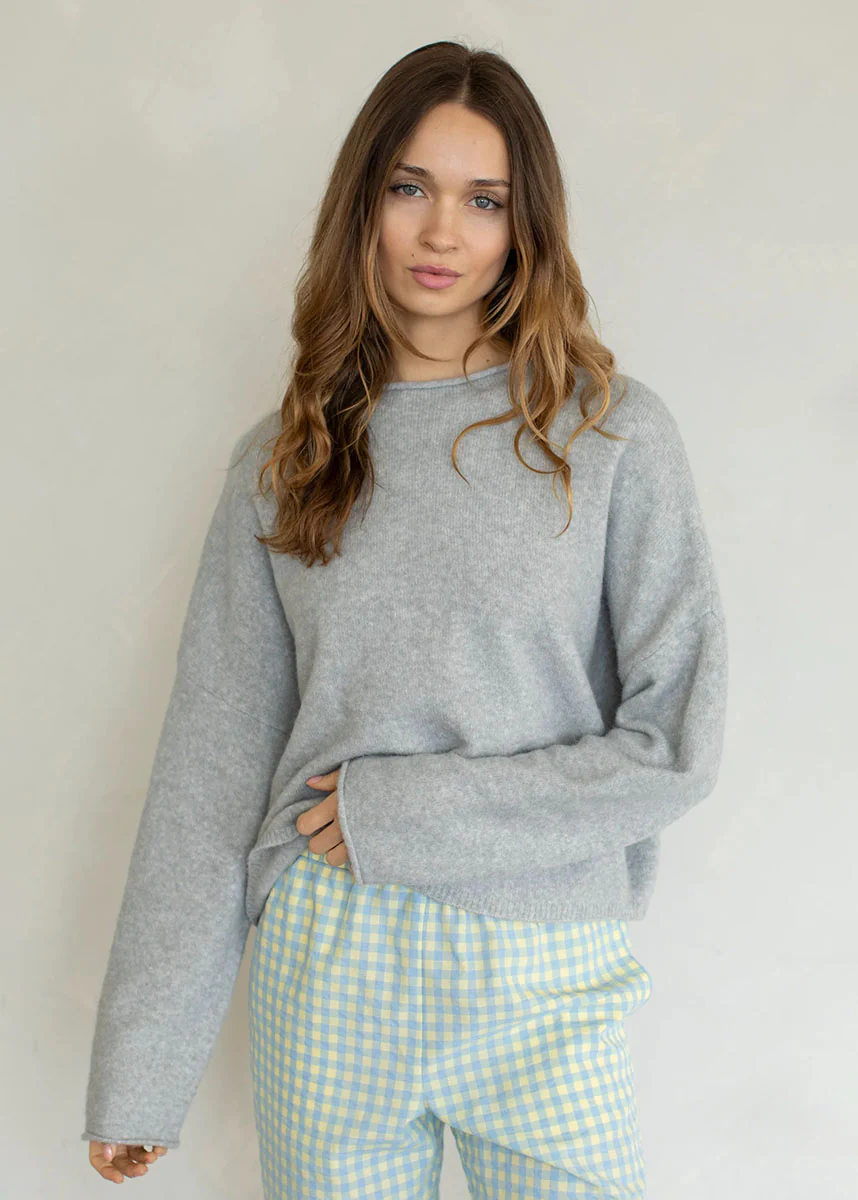 Piper Oversized Pullover - Light Grey