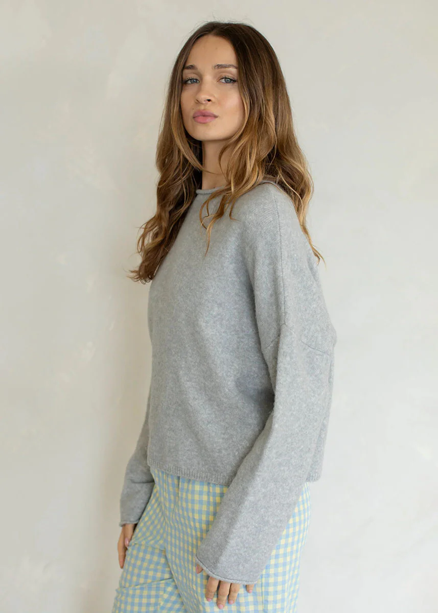 Piper Oversized Pullover - Light Grey - Image 2