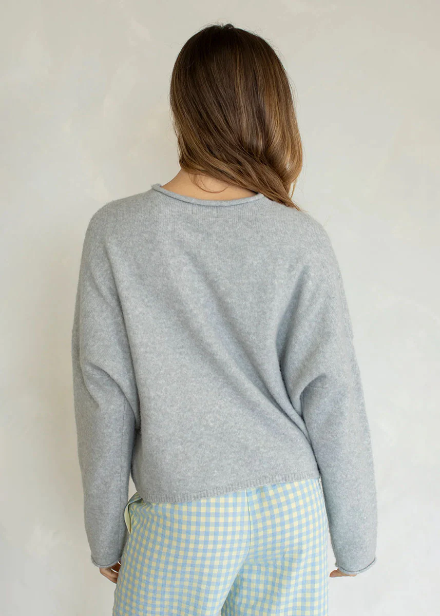 Piper Oversized Pullover - Light Grey - Image 3