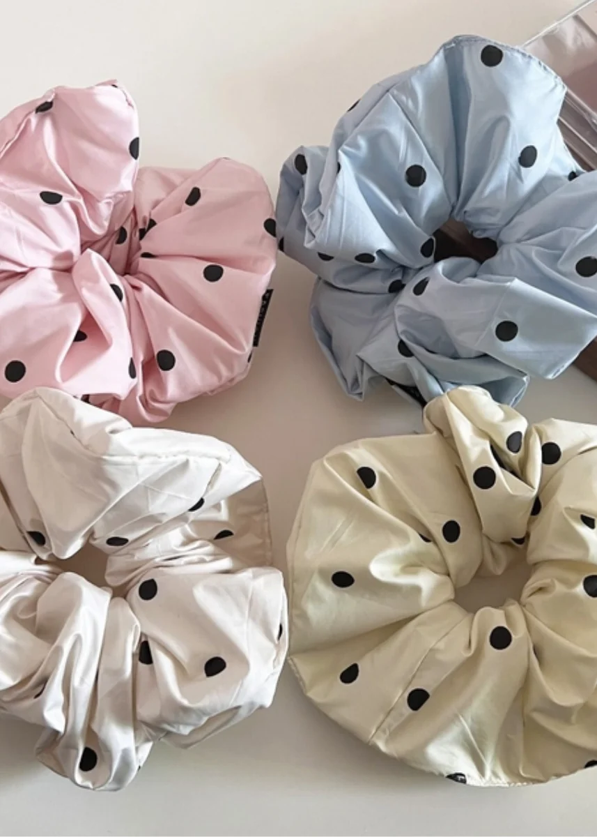 Polka Dot Scrunchie - Blue - Image 2