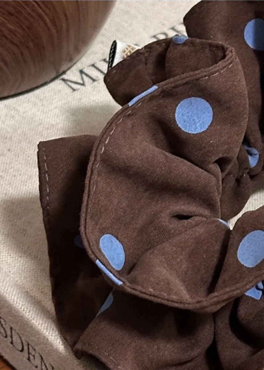 Polka Dot Scrunchie - Brown - Image 2