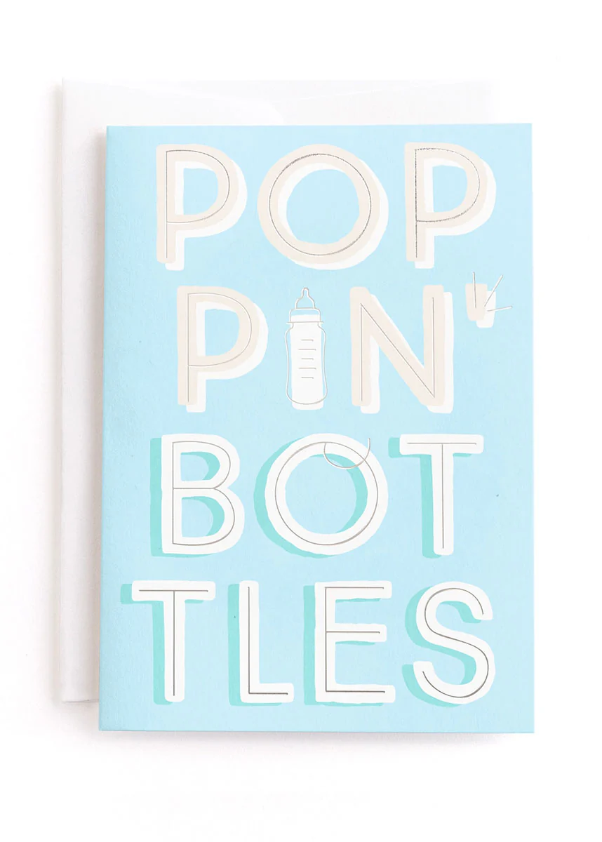 Poppin' Bottles New Baby Card