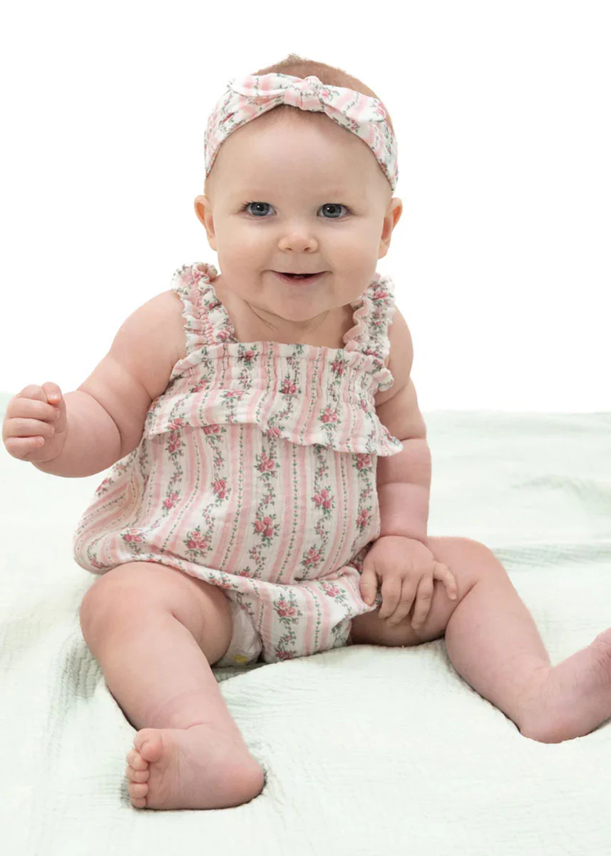 Ruffly Strap Bubble - Winding Roses Stripe - Image 2