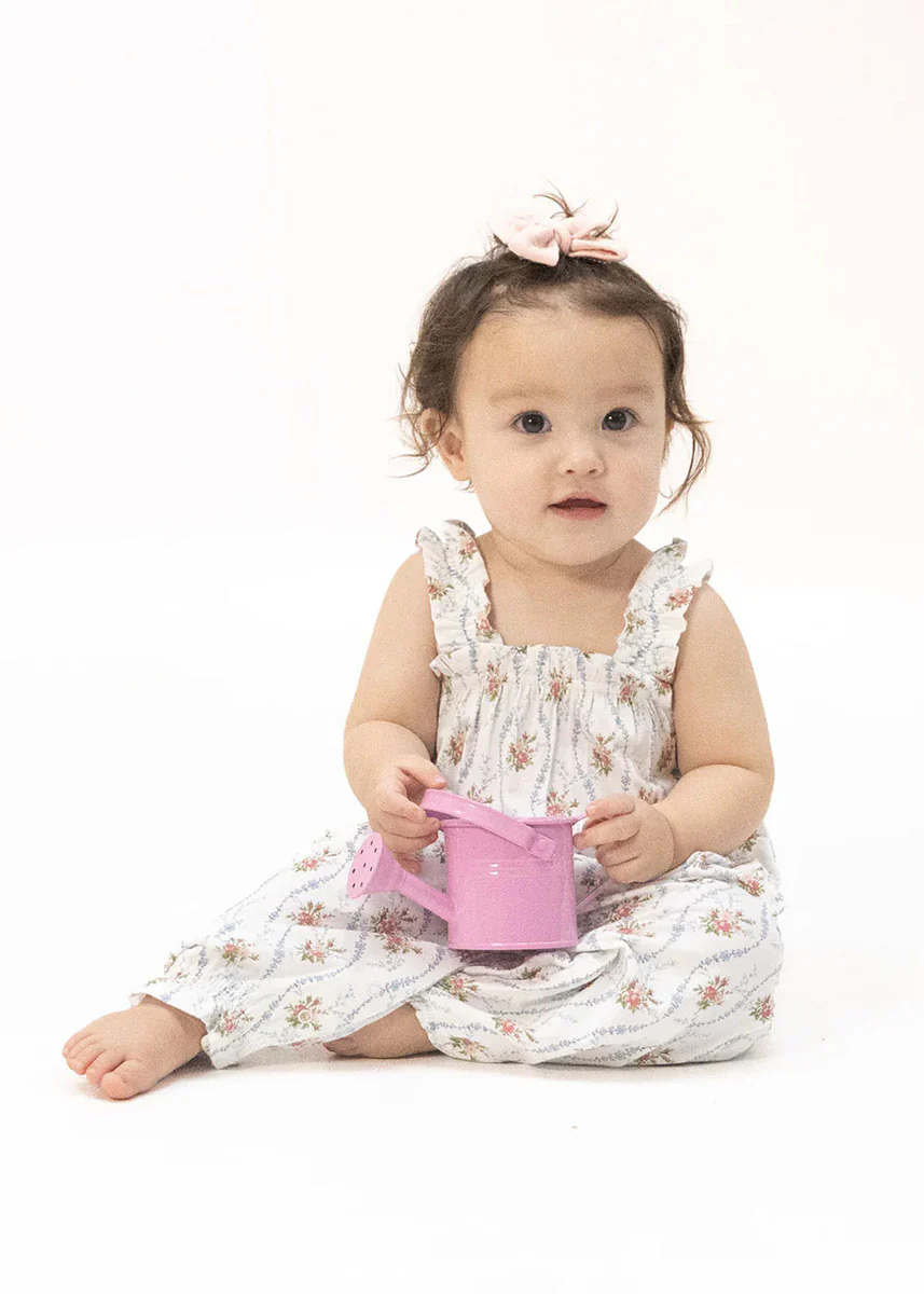 Ruffly Strap Overall - Heirloom Rose Stripe - Image 2