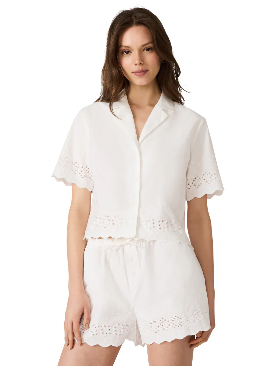 Sandra Embroidered Top - White
