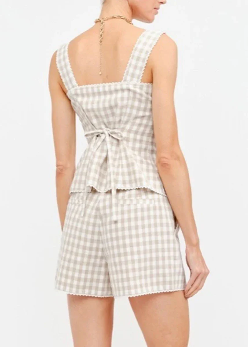 Savannah Gingham Top - Natural - Image 2