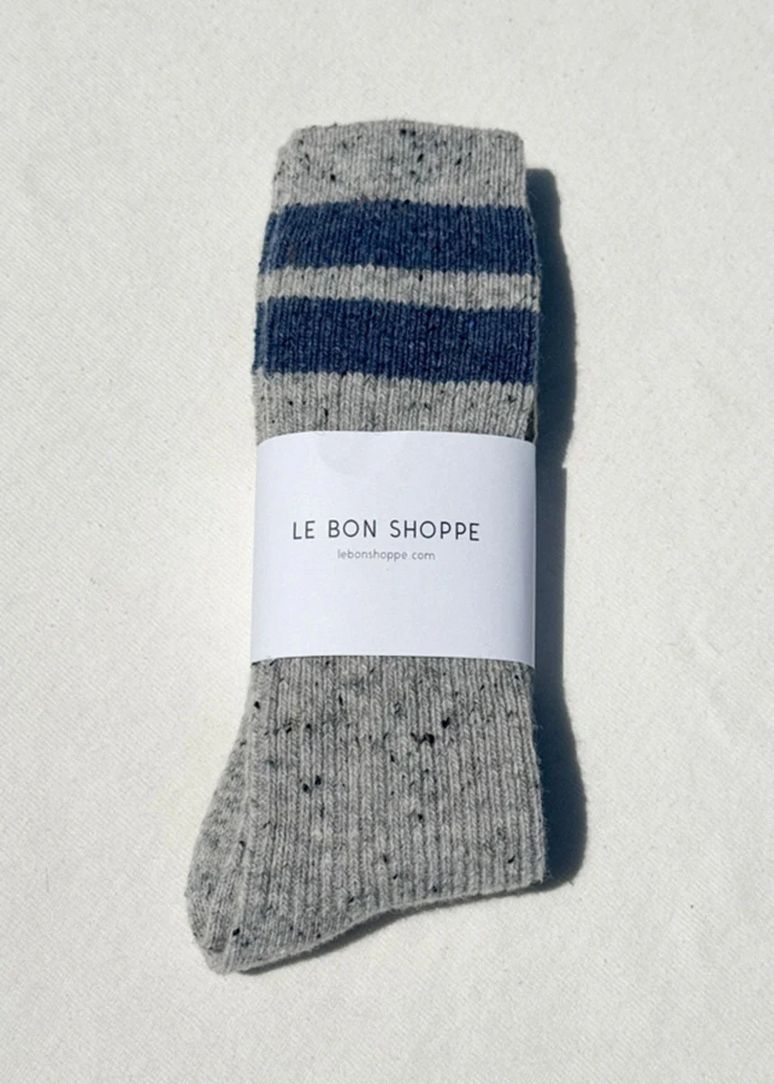 Snow Varsity Socks - Grey & Blue - Image 3