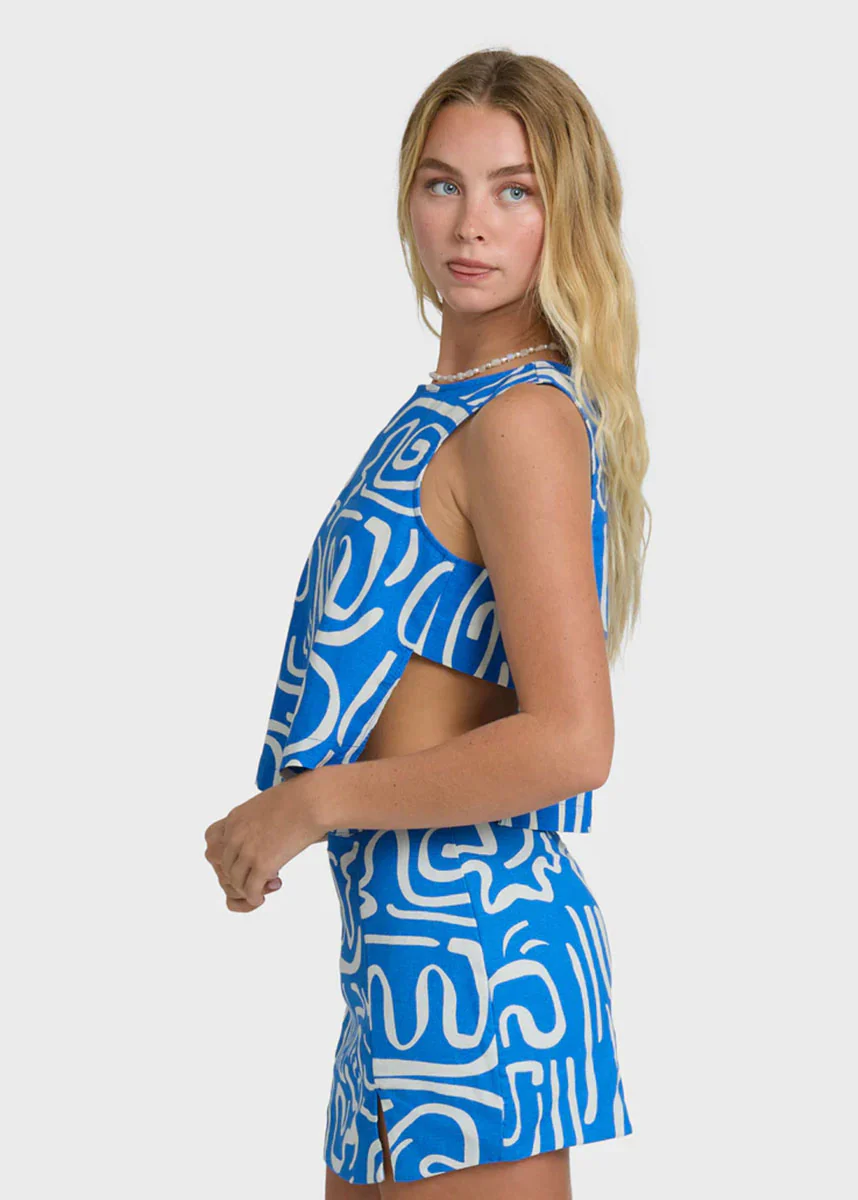 So Breezy Woven Tank - True Blue - Image 4