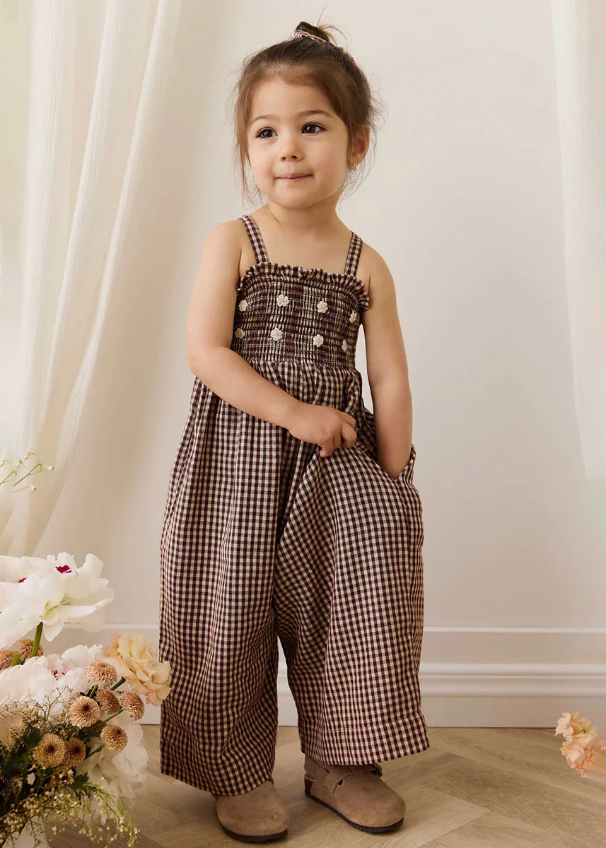 Solenne Playsuit - Cinnamon Gingham - Image 5
