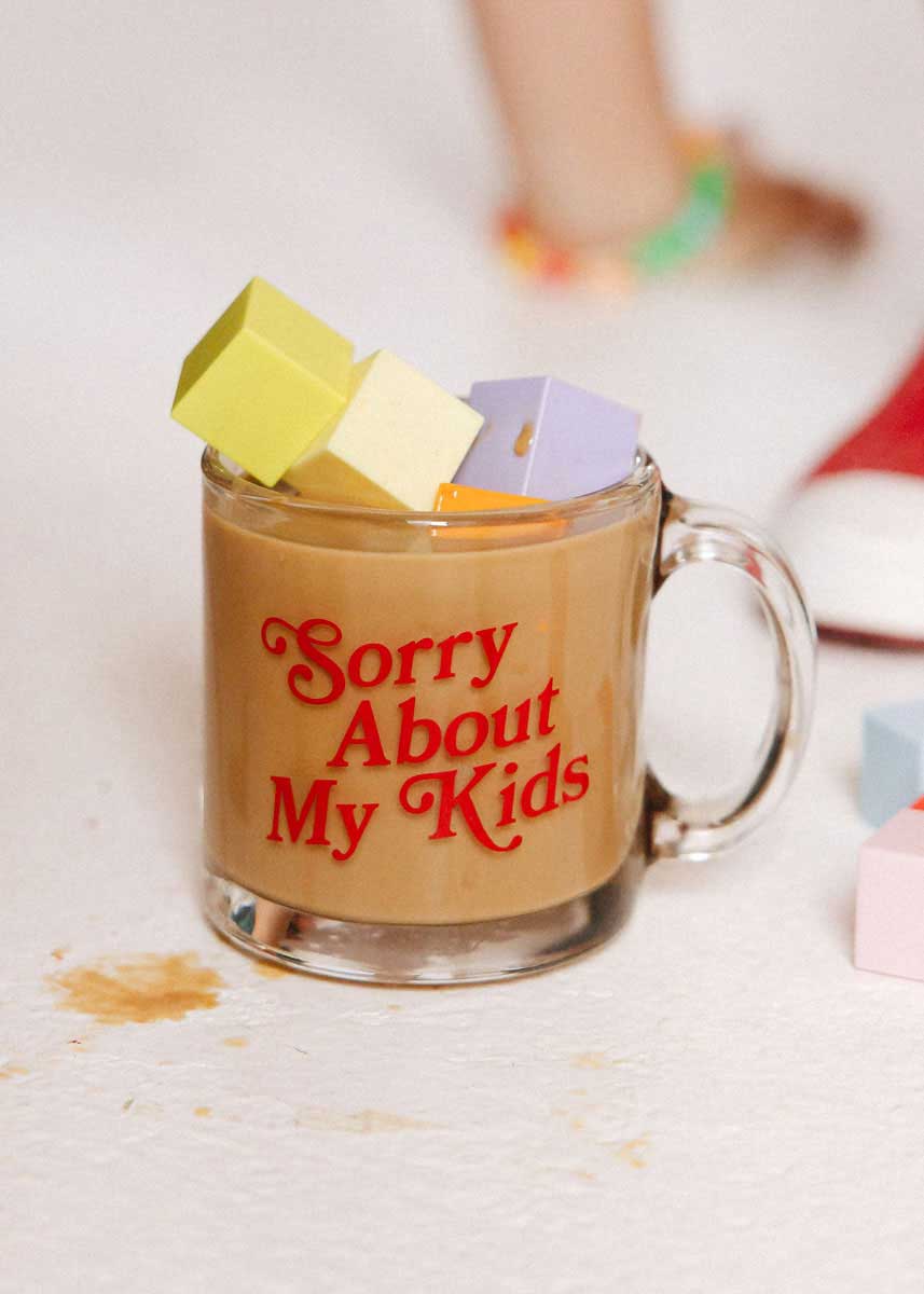 Sorry About My Kids Glass Mug - Image 6