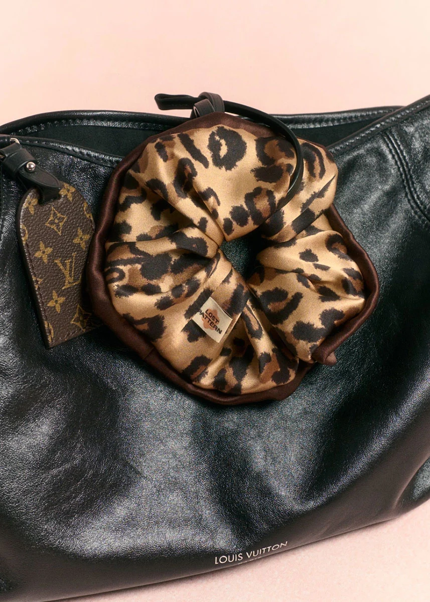 Spot Chic Oversized Silk Scrunchie - Classic Leopard - Image 2
