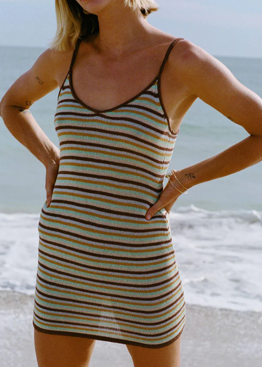 Summer Sun Mini Dress - Brown Stone