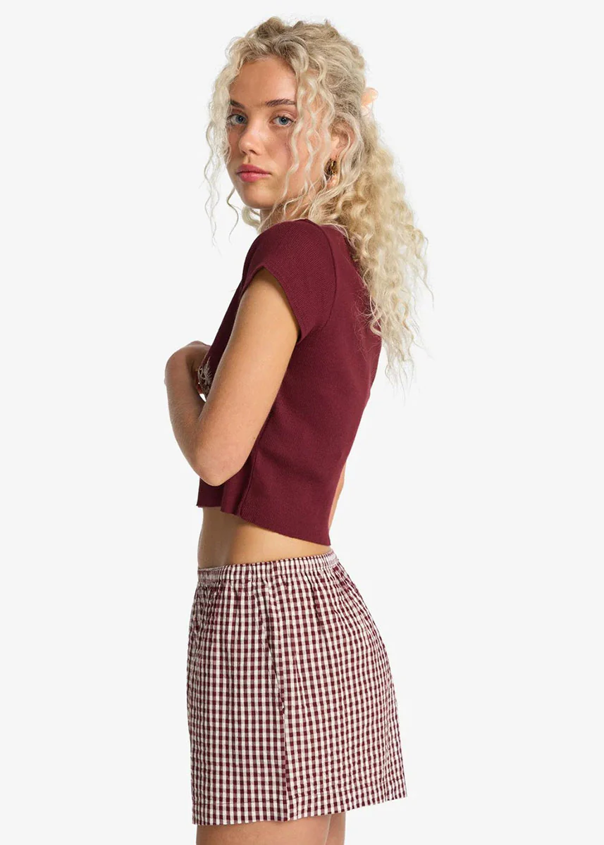Sun Fade Printed Short - Red Dahlia - Image 2