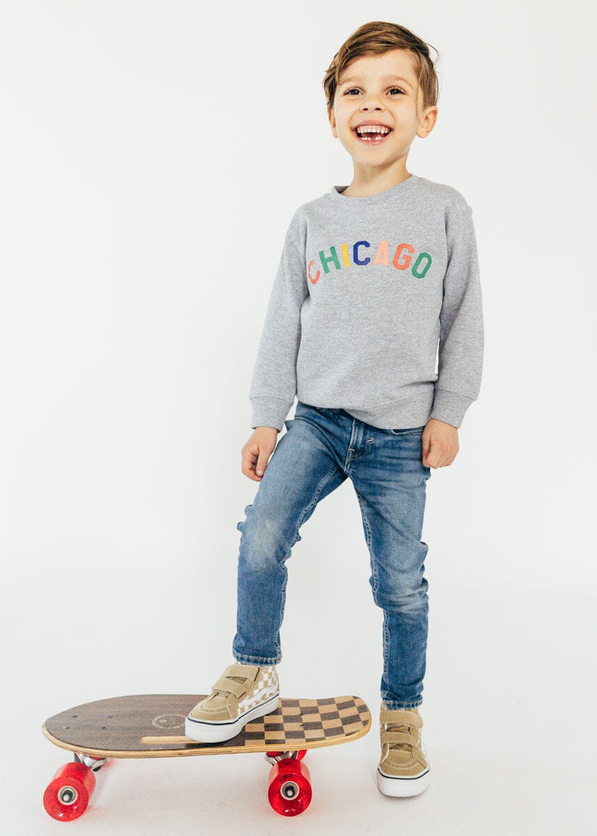 Sweet Home Chicago Toddler Sweatshirt - Heather Grey - Image 3