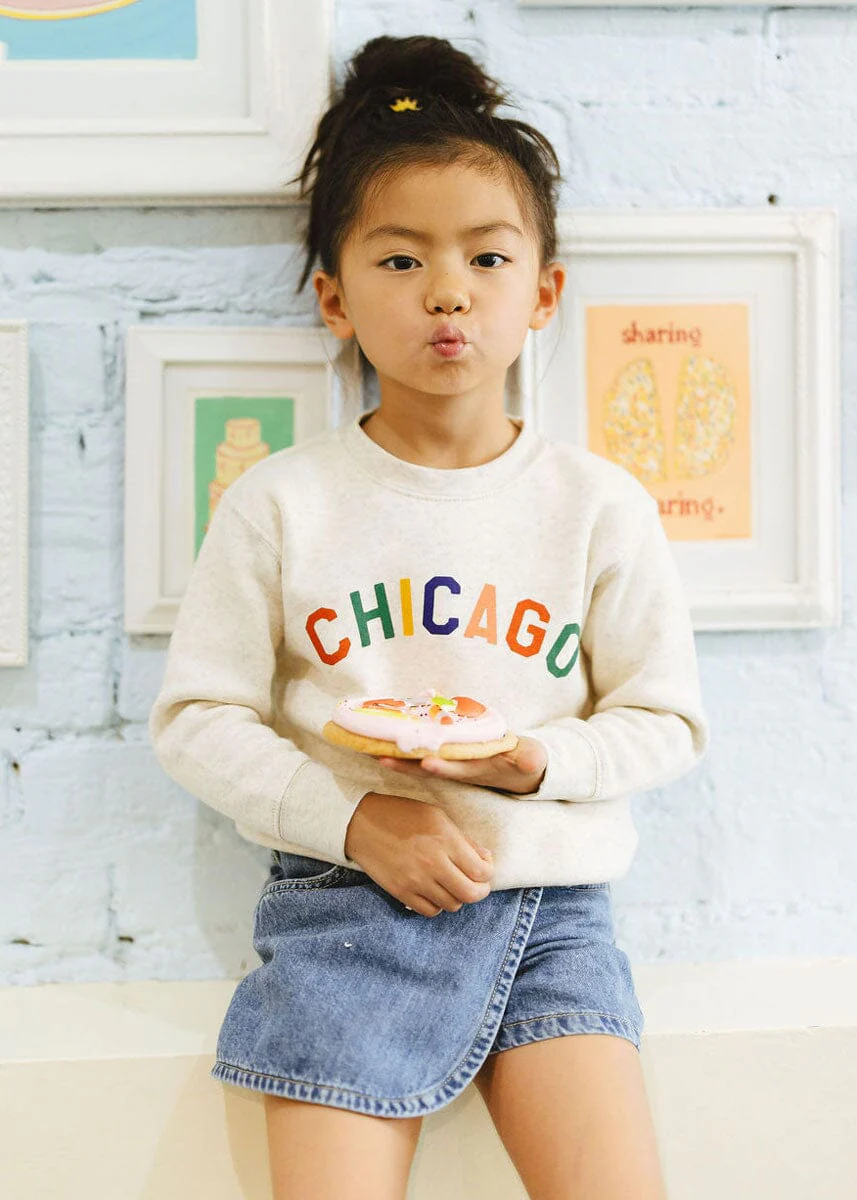 Sweet Home Chicago Toddler Sweatshirt - Heather Natural - Image 5