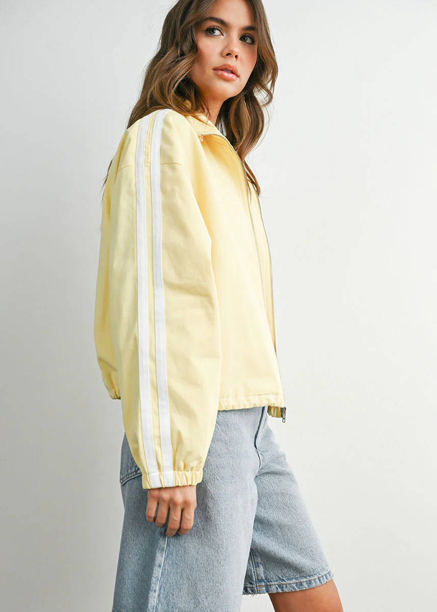 Tate Striped Jacket - Butter/White - Image 3