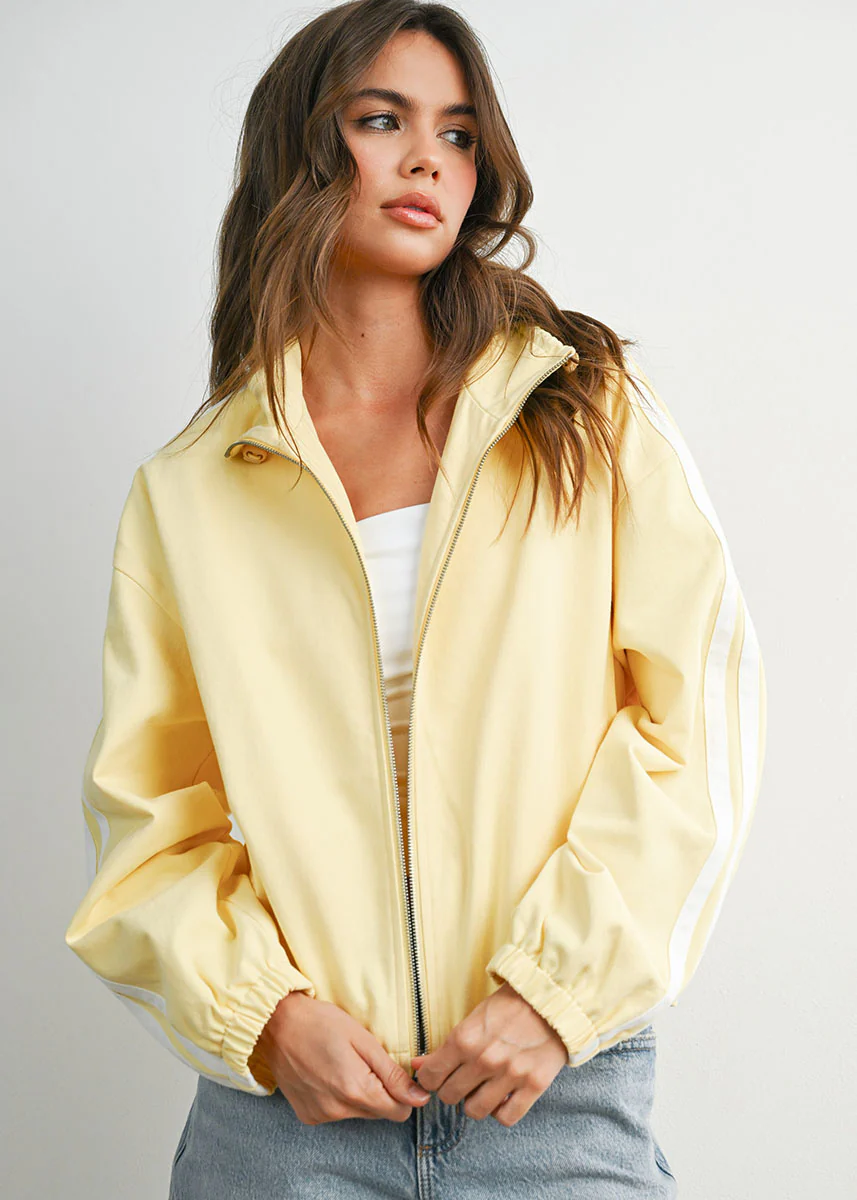 Tate Striped Jacket - Butter/White - Image 5