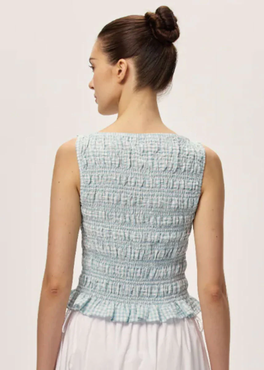 Tegan Top - Seafoam Gingham - Image 2
