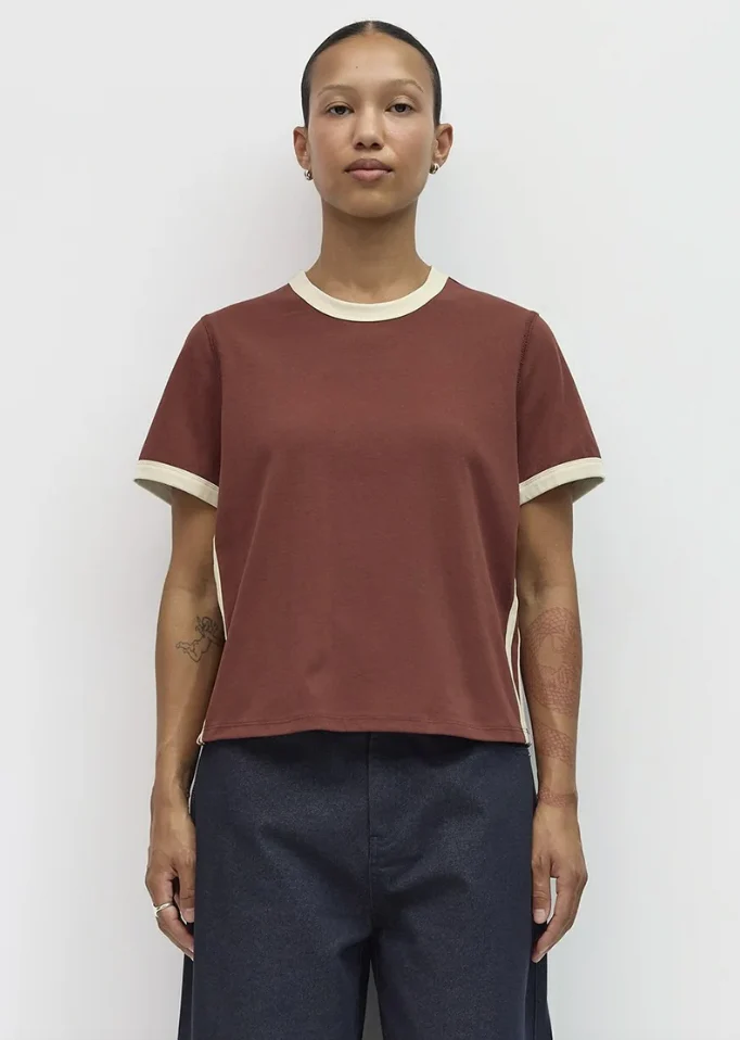 The Cait Top - Brown & Cream