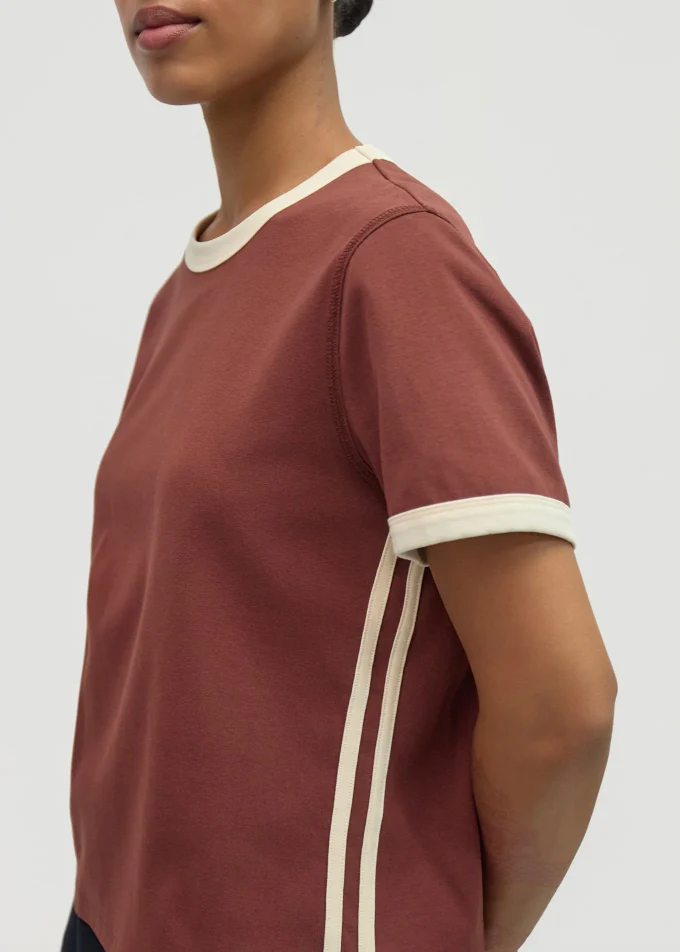 The Cait Top - Brown & Cream - Image 2