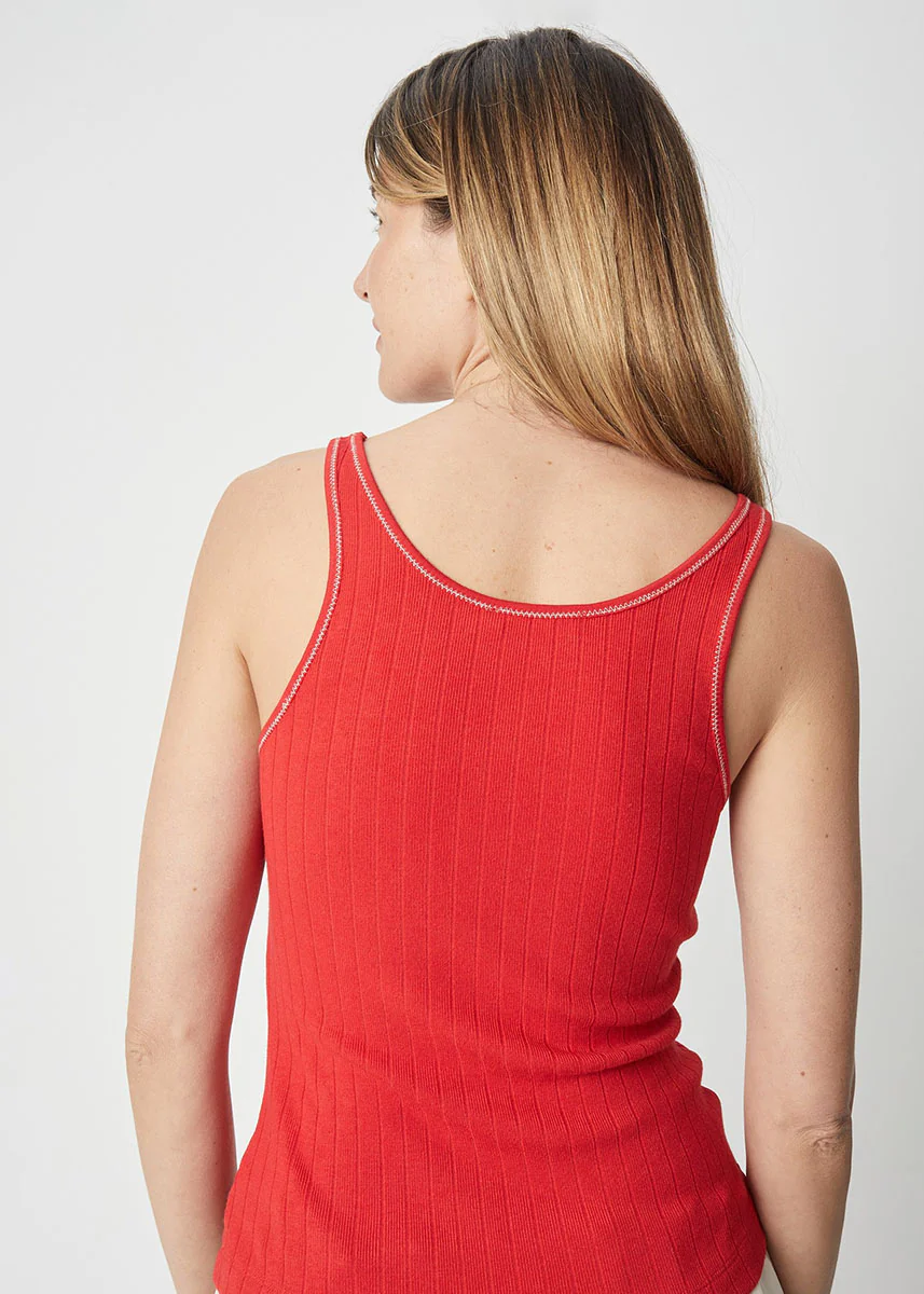The Sammi Top - Red/Cream - Image 2