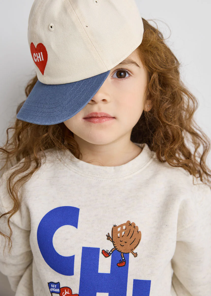 Toddler Chi Heart Icon Hat - Ivory & Breaker Blue - Image 4