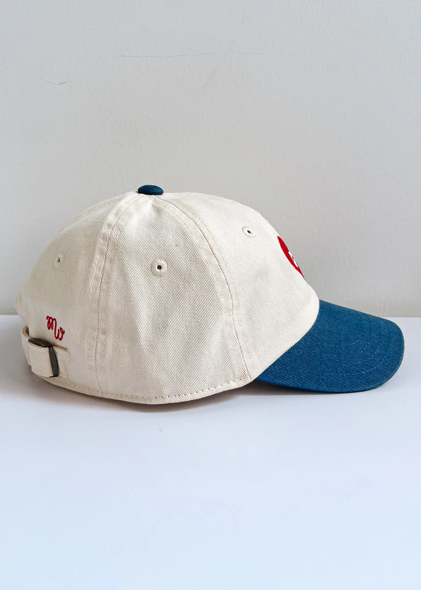 Toddler Chi Heart Icon Hat - Ivory & Breaker Blue - Image 5